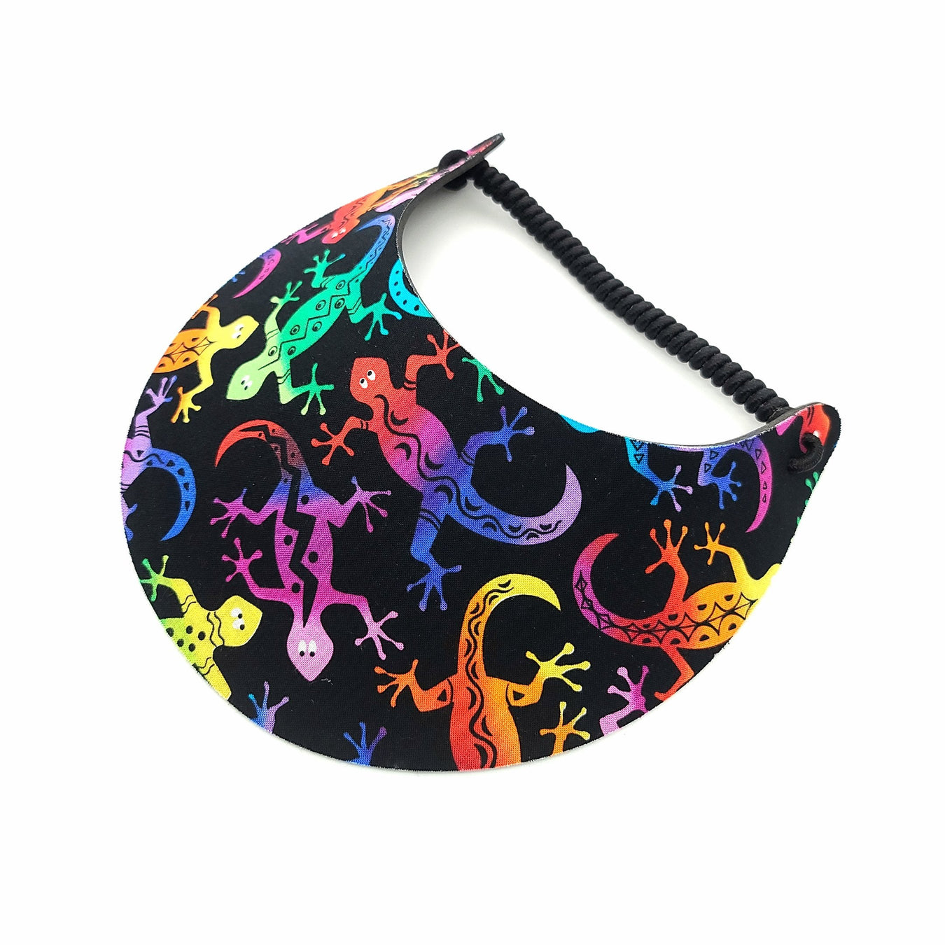 Animal prints fabric foam sun visor with adjustable curly coil lace band