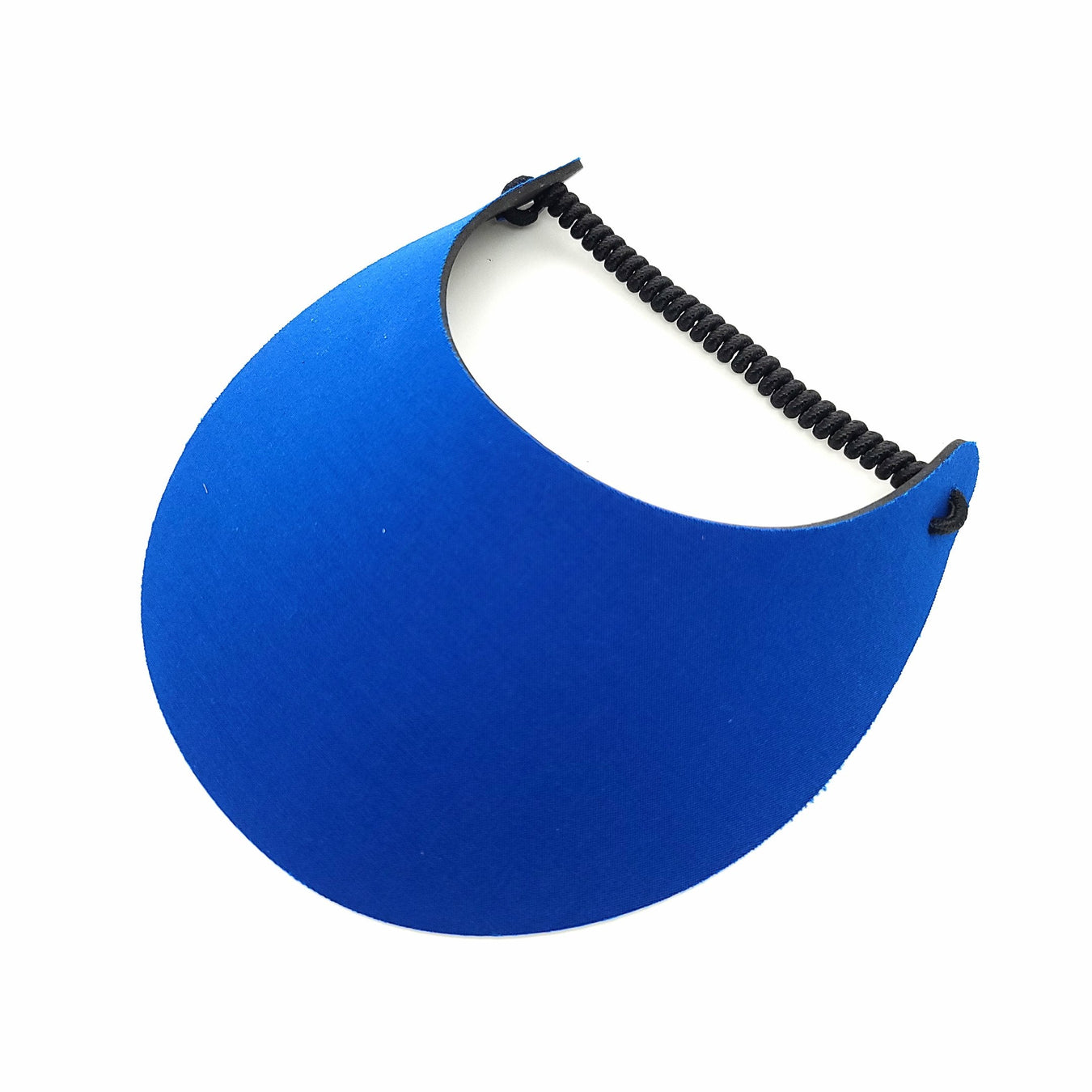 Solid Color fabric foam sun visors with adjustable curly coil lace band