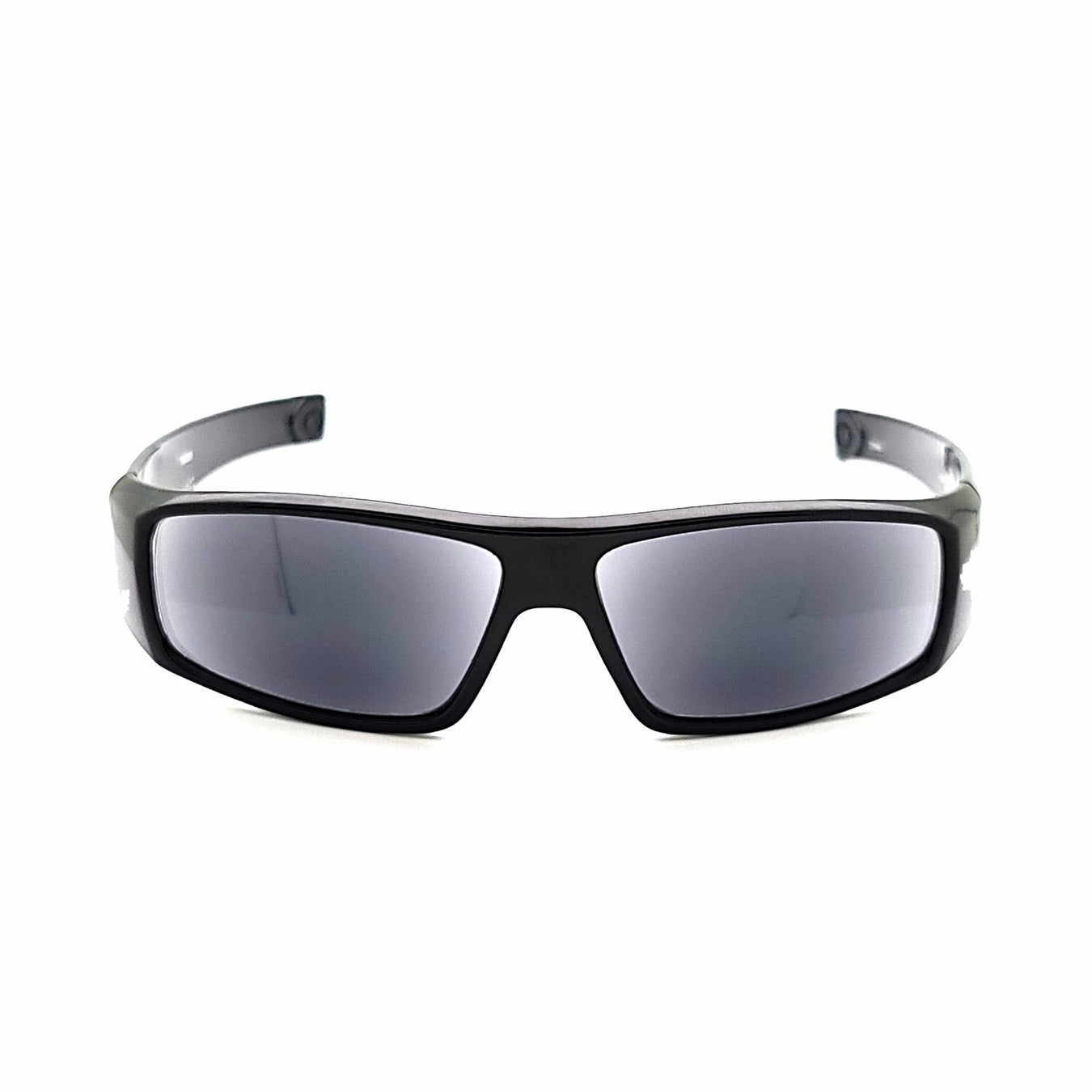 Fully magnified single power reading sunglass in tortoise frame with spring hinges
