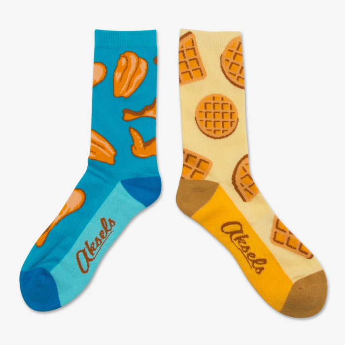 Aksels Chicken and Waffles Split Pair Socks One Size Fits Most Socks 