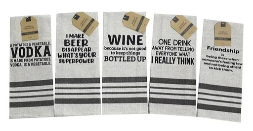 Alcohol and Friends Quote Dish Towel Dish Towel 