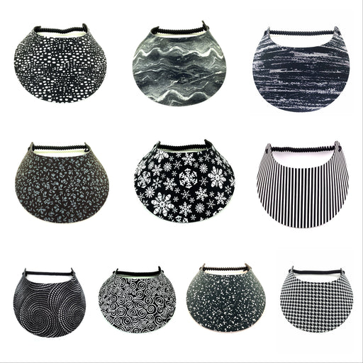 Black & White Patterns Foam Sun Visor Foam Visors 
