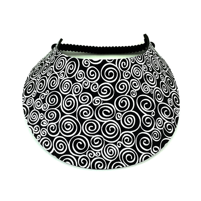 Black & White Patterns Foam Sun Visor Foam Visors B & W Swirls Medium 