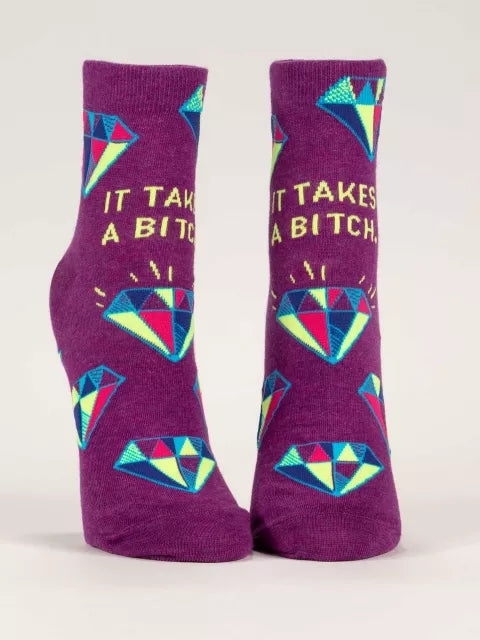 BlueQ Women Ankle Socks It Takes A Bitch Socks 
