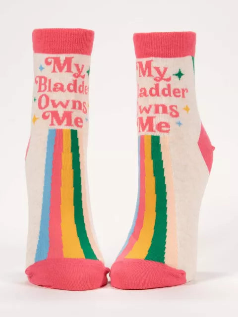 BlueQ Women Ankle Socks My Bladder Owns Me Socks 