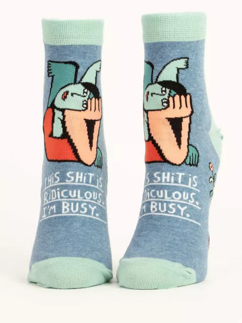 BlueQ Women Ankle Socks Shit Is Ridiculous Socks 