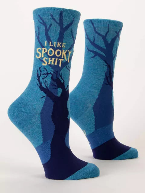 BlueQ Women Crew Socks I Like Spooky Shit Socks 