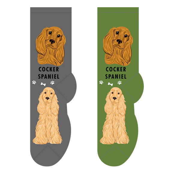Cocker Spaniel Socks Foozys Unisex Crew Socks 