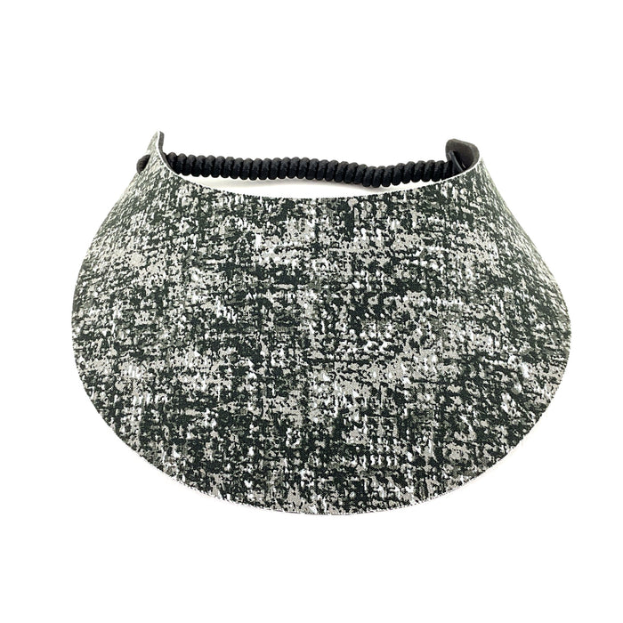 Denim and Tweed Print Foam Sun Visor Foam Visors Black Tweed Medium 