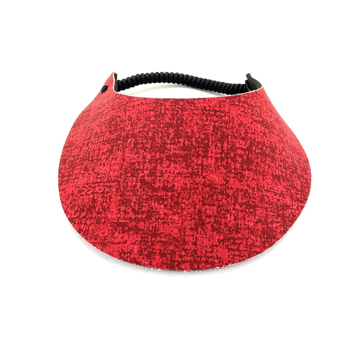 Denim and Tweed Print Foam Sun Visor Foam Visors Red Tweed Medium 