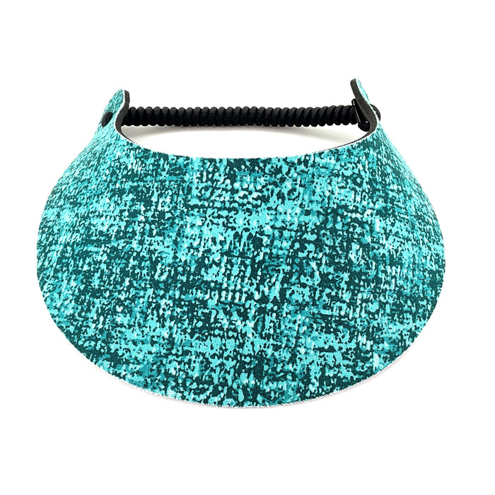 Denim and Tweed Print Foam Sun Visor Foam Visors Teal Tweed Medium 