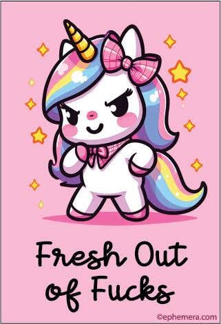 Fresh Out of F*cks Ephemera Refrigerator Magnet Fridge Magnet 