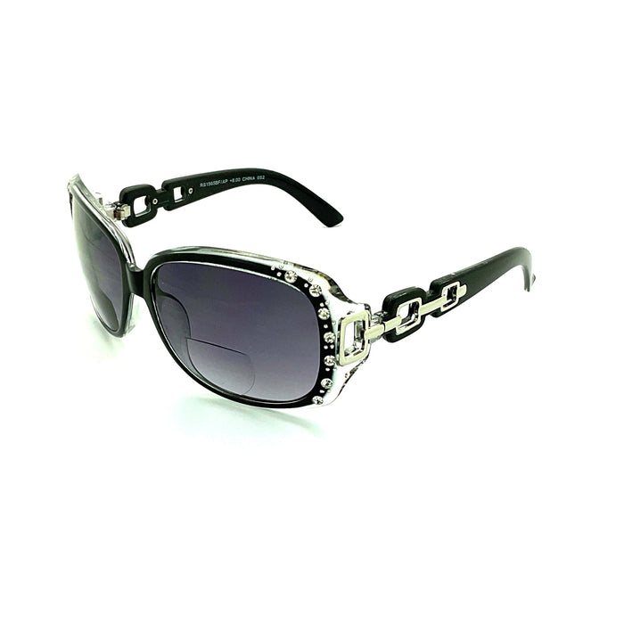 Jazzed High Power Glitzy Rhinestone Bifocal Reading Sunglasses up to +6.00 Bifocal Reading Sunglasses 