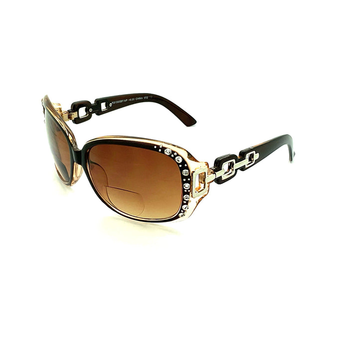 Jazzed High Power Glitzy Rhinestone Bifocal Reading Sunglasses up to +6.00 Bifocal Reading Sunglasses 