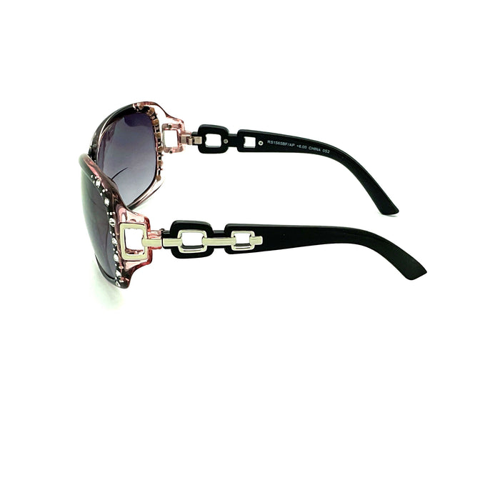 Jazzed High Power Glitzy Rhinestone Bifocal Reading Sunglasses up to +6.00 Bifocal Reading Sunglasses 
