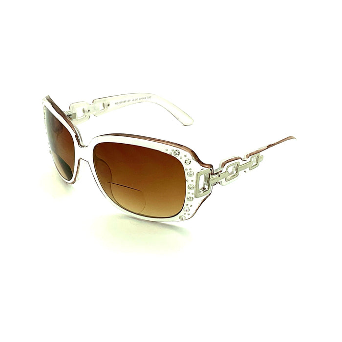 Jazzed High Power Glitzy Rhinestone Bifocal Reading Sunglasses up to +6.00 Bifocal Reading Sunglasses 