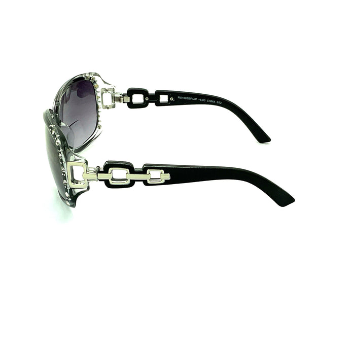 Jazzed High Power Glitzy Rhinestone Bifocal Reading Sunglasses up to +6.00 Bifocal Reading Sunglasses 