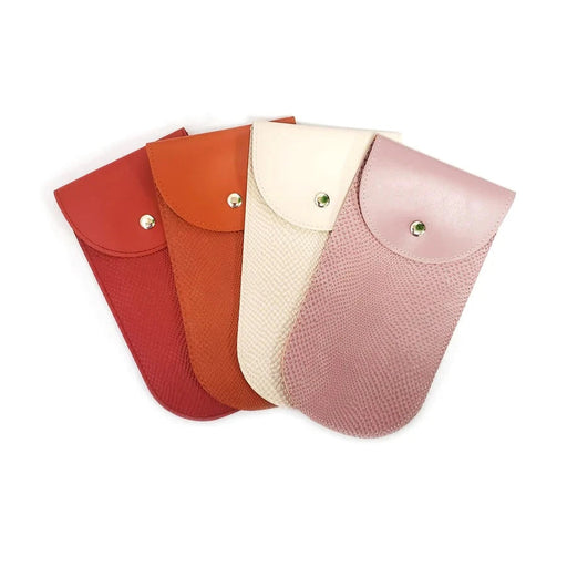 Large Button Snap Top Colorful Leather Snap Case Eyewear Cases 