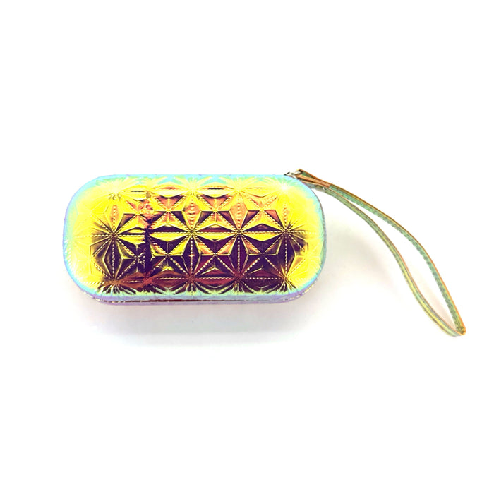 Large Iridescent Holographic Color Sunglasses Hard Case With Handle Eyewear Cases 