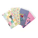 Large Squeeze Top Colorful Floral Cats & Flamingos Snap Case With Attached Microfiber Cloth Eyewear Cases 