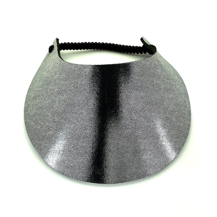New Shiny Print Foam Sun Visor Foam Visors Silver Shine Medium 