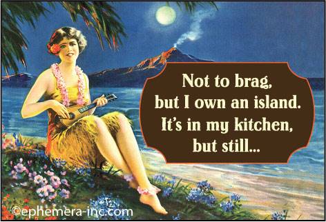 Not to brag, but I own an island. Ephemera Refrigerator Magnet Fridge Magnet 