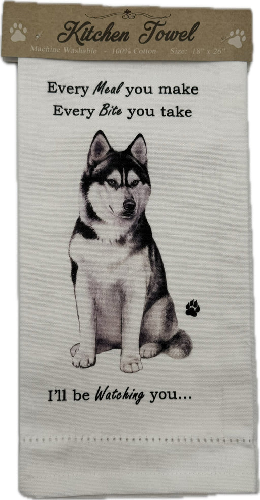 Pet Kitchen Towel Siberian Huskey Dish Towel 