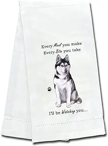 Pet Kitchen Towel Siberian Huskey Dish Towel 