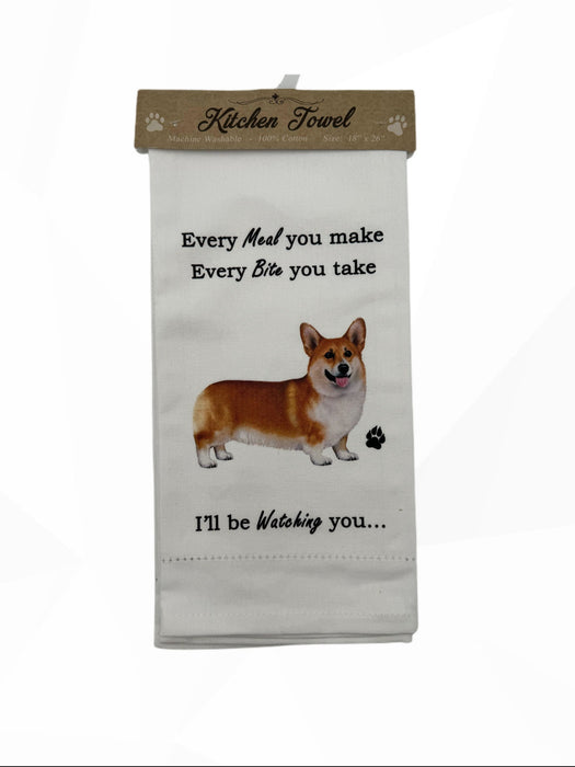 Pet Kitchen Towel Welsh Corgi Dish Towel 