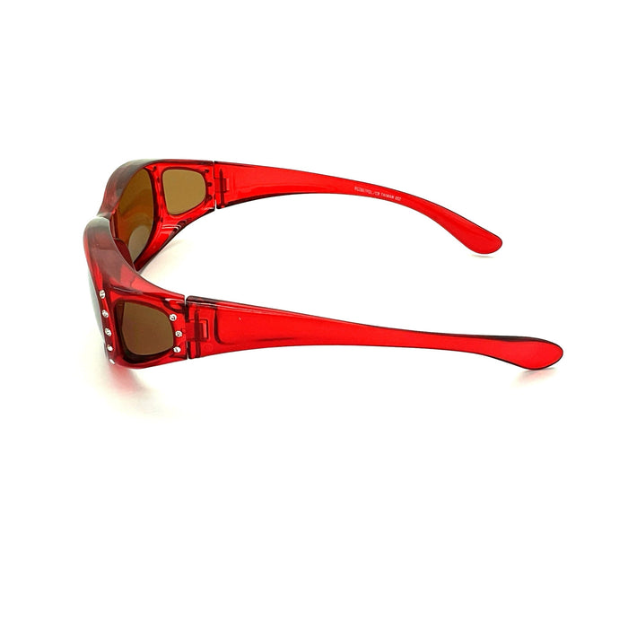 Polarized Translucent Double Temple Rhinestone Fits-Over Sunglasses Fit Over Sunglasses 