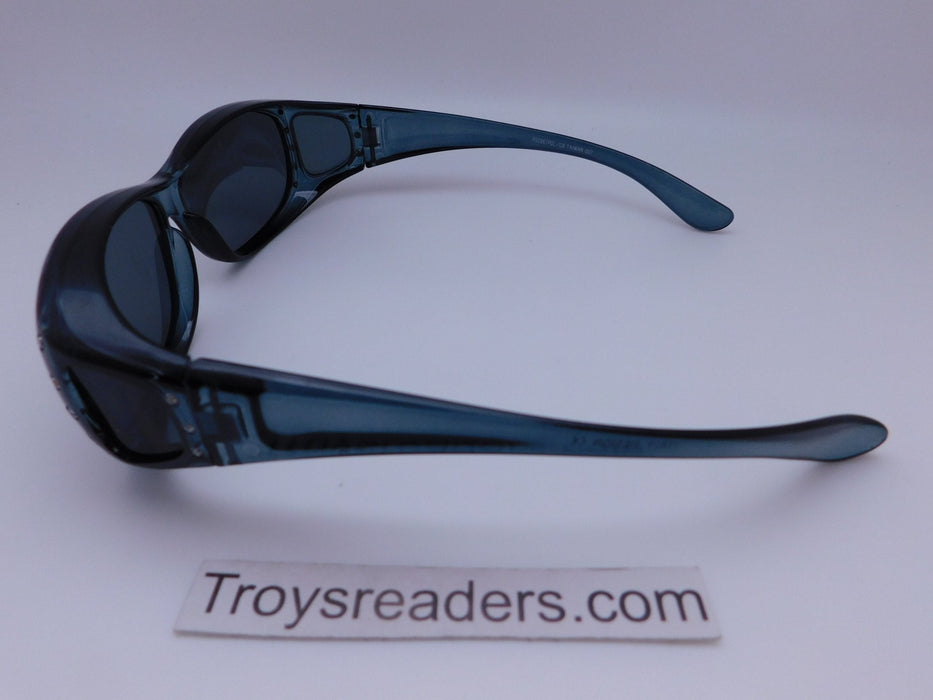 Polarized Translucent Double Temple Rhinestone Fits-Over Sunglasses in Six Colors Fit Over Sunglasses 