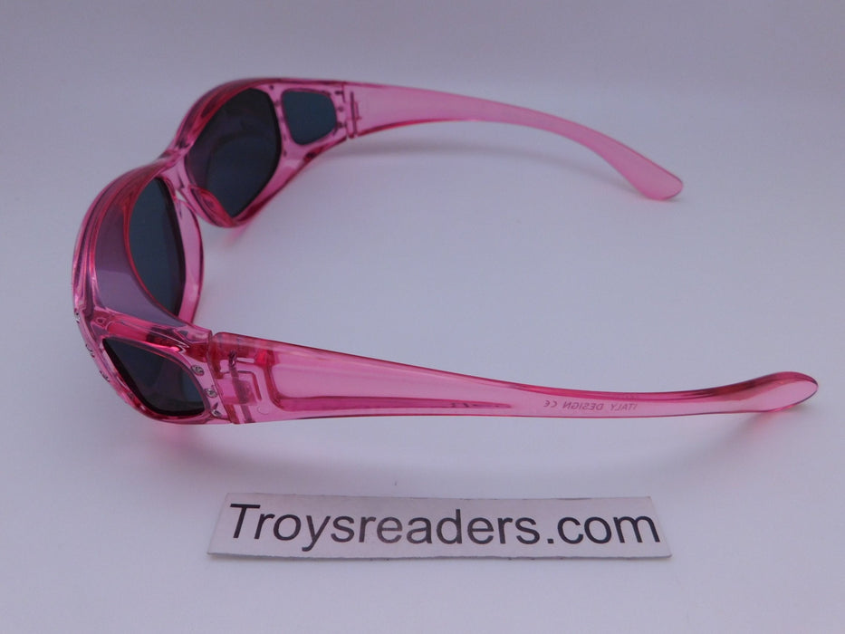 Polarized Translucent Double Temple Rhinestone Fits-Over Sunglasses in Six Colors Fit Over Sunglasses 