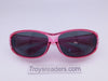Polarized Translucent Double Temple Rhinestone Fits-Over Sunglasses in Six Colors Fit Over Sunglasses Pink Smoke 