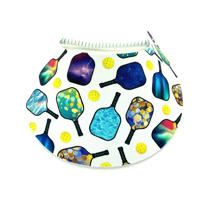 Premium Pickleball Patterns Foam Sun Visor Foam Visors Paddles on White Medium 