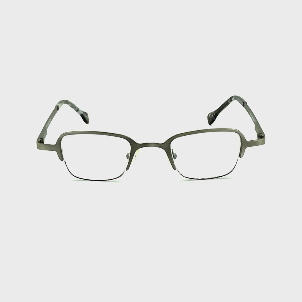 Cinzia Fine Print Square Frame Reading Glasses with Case Gray