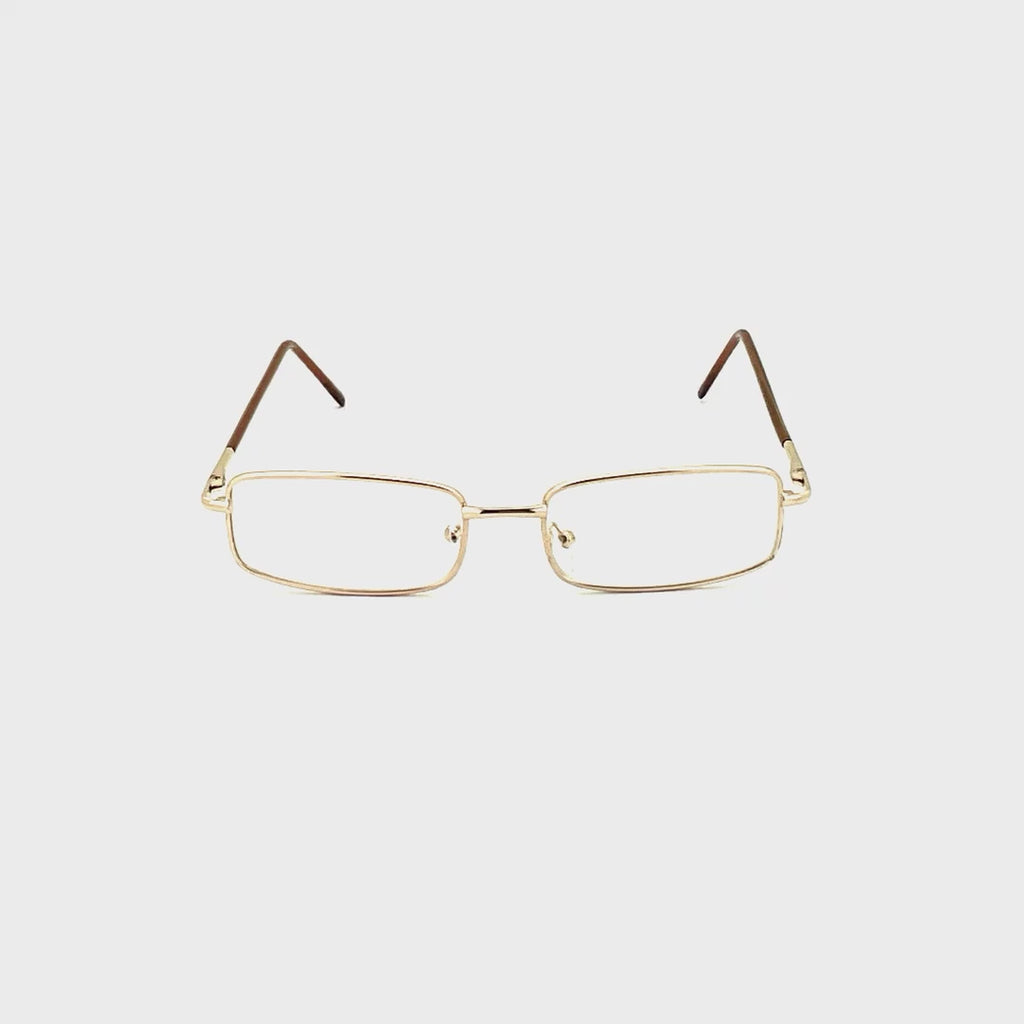 Simple Aesthetic Full Frame Metal Reading Glasses Gold Frame