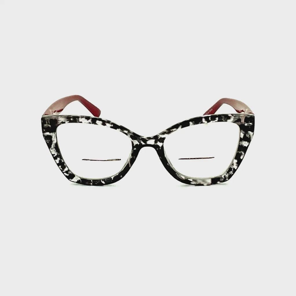 Fast Cateye Frame Clear Bifocal Reading Glasses Red Frame