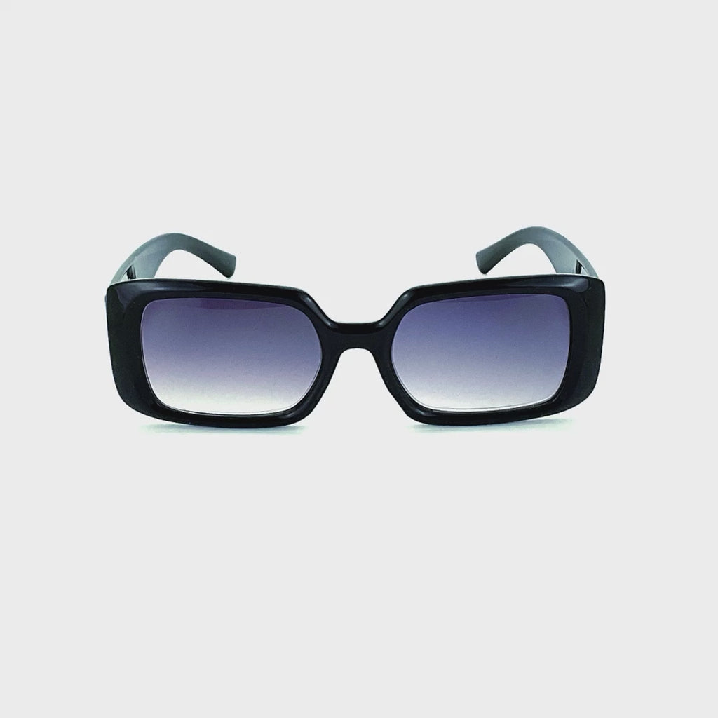 Square But Not Square Square Frame Fully Magnified Reading Sunglasses Black Frame