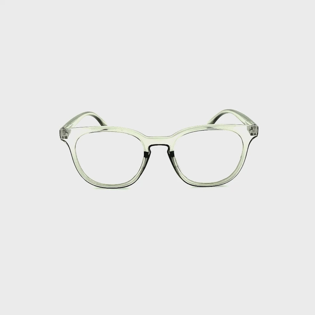 Modern Keyhole Round Lens Readers With Matching Case Gray