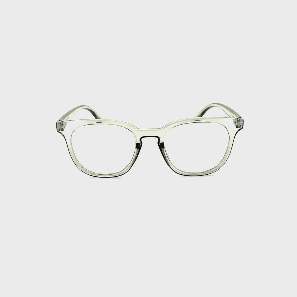 Modern Keyhole Round Lens Readers With Matching Case Gray