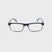 Off The Hook Rectangular Frame High Power Reading Glasses Up to +6.00 Blue