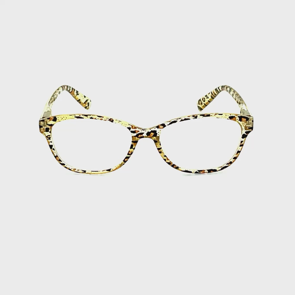 On The Nose High Power Oval Shape Spring Temple Reading Glasses up to +6.00 Leopard Frame