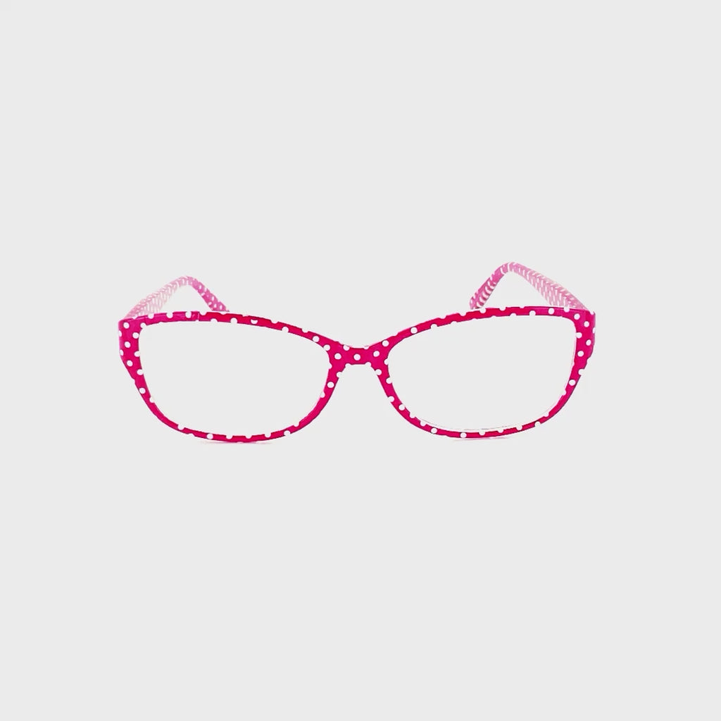 Polka Dot Cat-Eye Readers With Matching Case