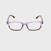 Khaki Wacky High Power Large Rectangular Shape Spring Temple Reading Glasses up to +6.00  Purple