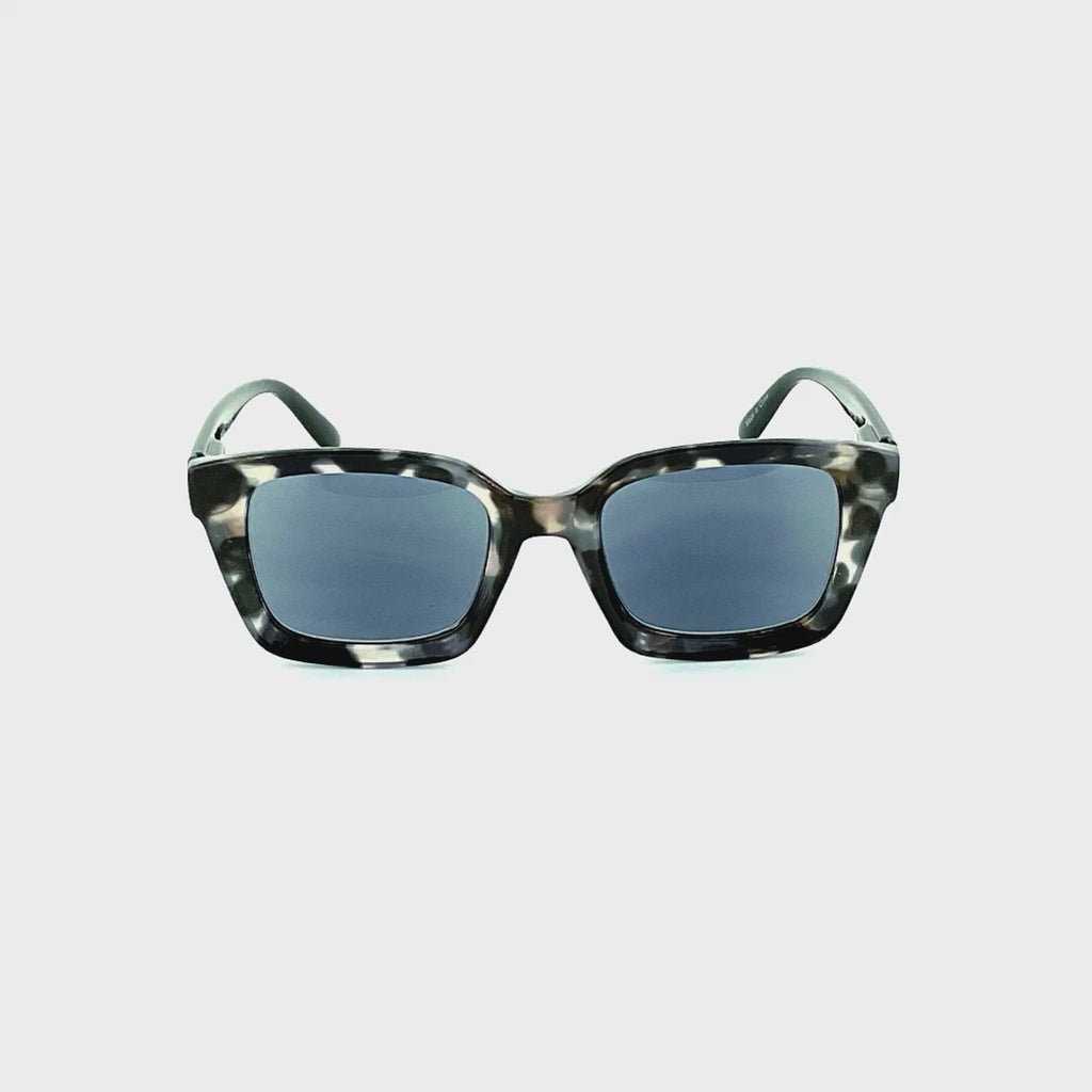 In Your Face Square Frame Fully Magnified Reading Sunglasses Black Frame