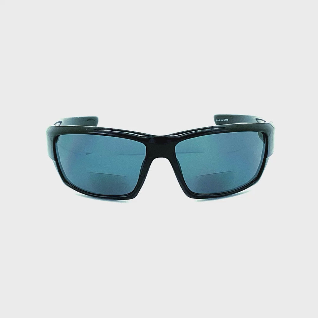 Hype Sport Wrap Bifocal Sunglass Reading Glasses Black Frame