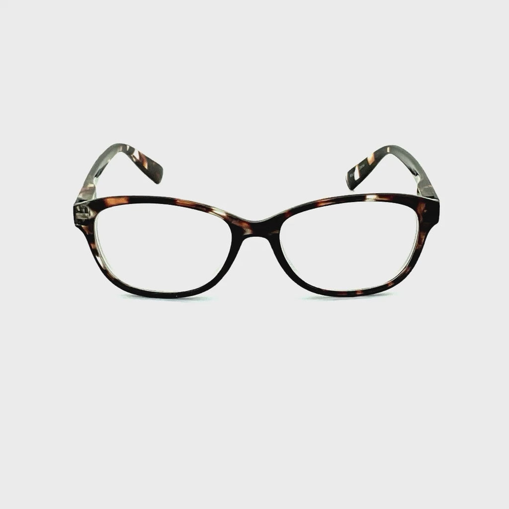 On The Nose High Power Oval Shape Spring Temple Reading Glasses up to +6.00 Tortoise Frame