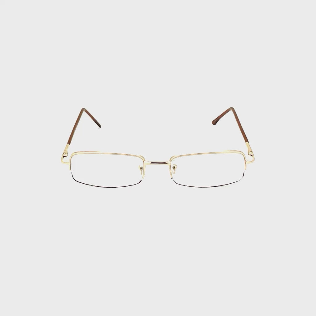 Simple Aesthetic Half Frame Metal Reading Glasses Gold Frame