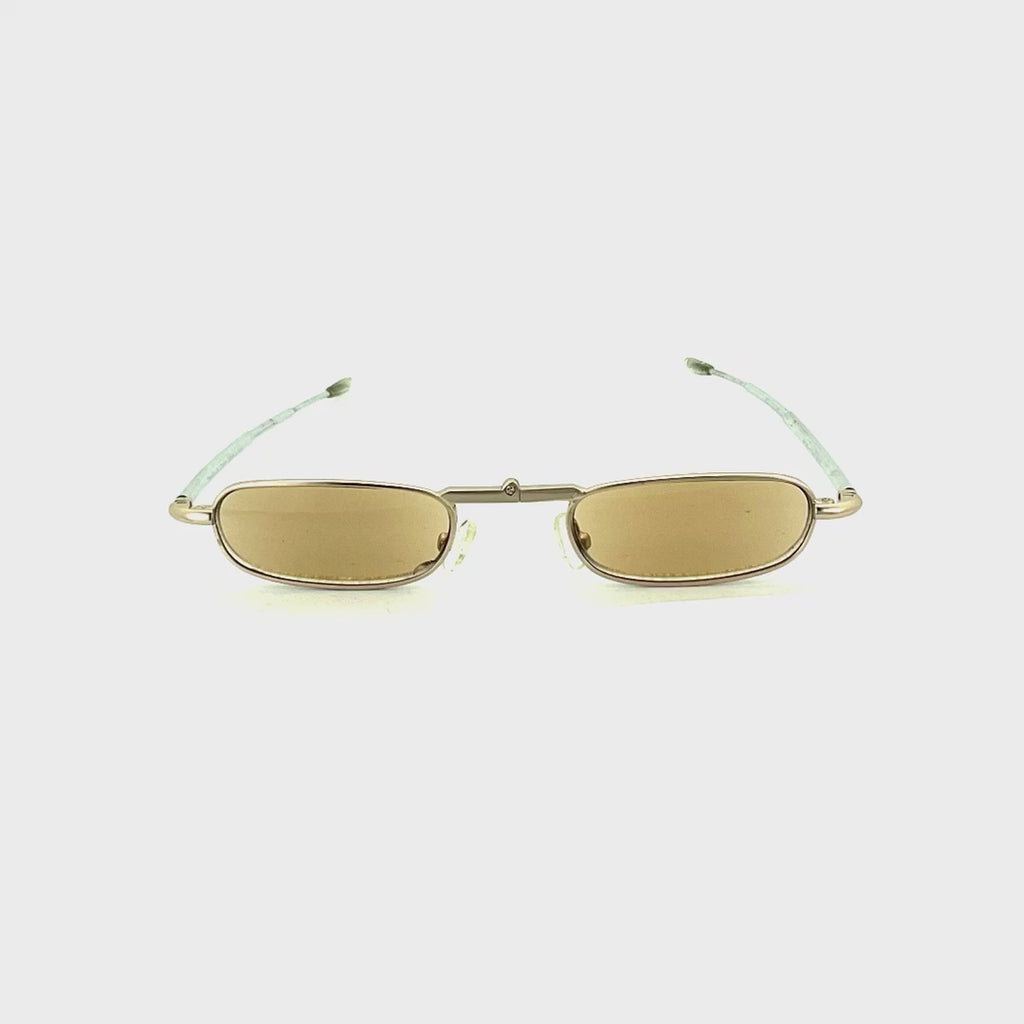 Trendies Pocket Eyes By Cinzia Oval Shape Folding Reading Sunglasses with Clamshell Metal Case Gold