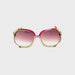 Hey Sunshine Square Frame Fully Magnified Reading Sunglasses Pink Frame